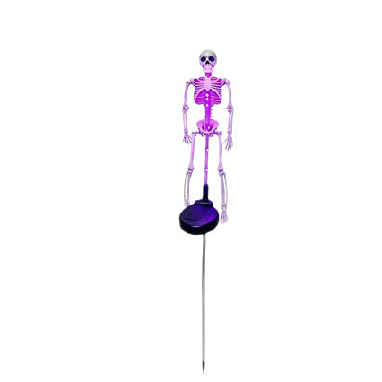 solar-powered Halloween skull lamp
