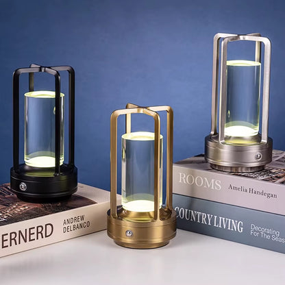 Rechargeable Crystal Lamp Bedside Table Bedroom LED Touch Table Lamp Restaurant Decoration Atmosphere Night Light