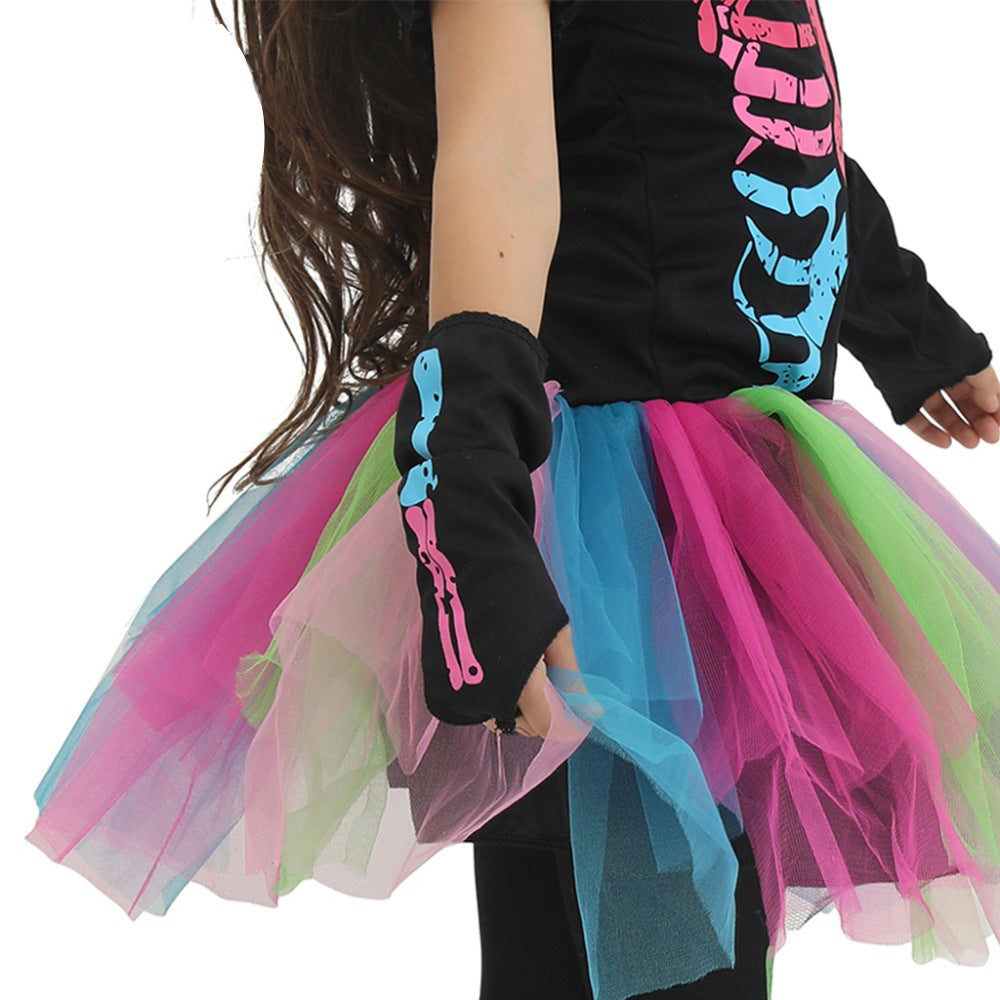 children's rainbow skeleton costume