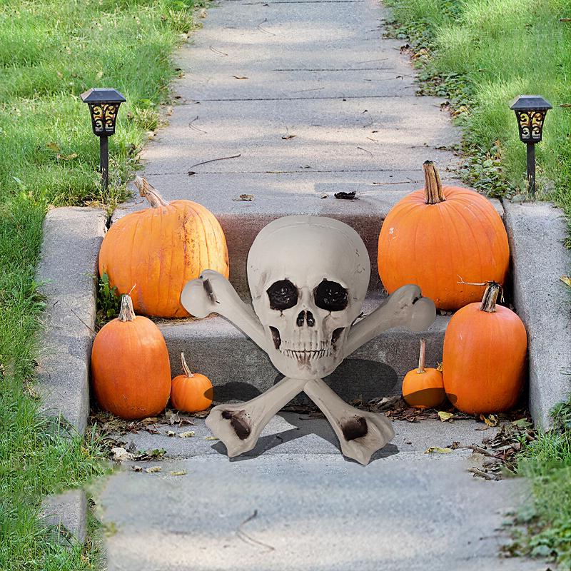 plastic skeleton props for Halloween