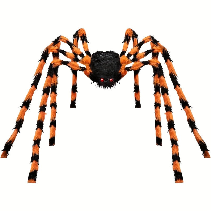 200CM Halloween Plush Spider Decoration with Red Eyes