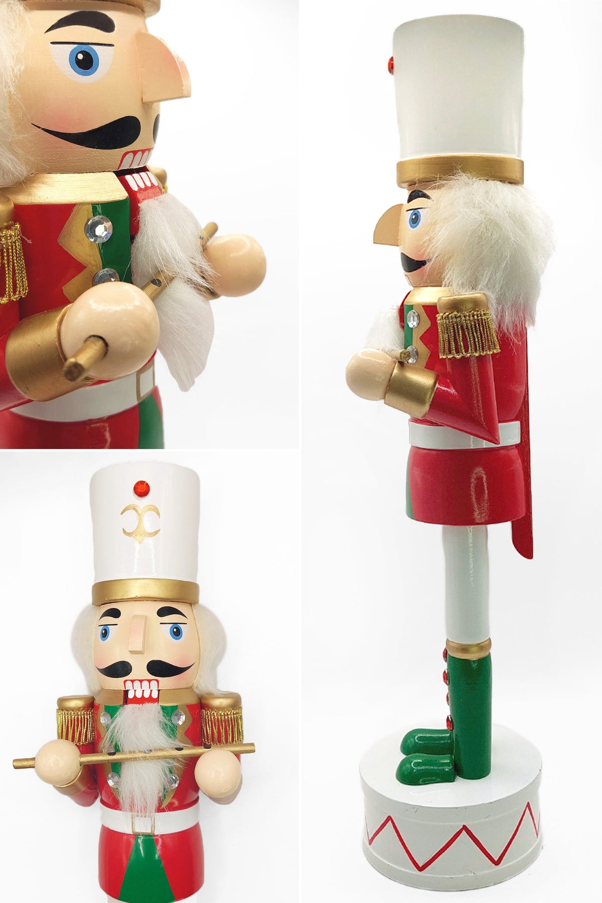 Christmas Nutcracker the Piper. Wizardi Classic Wooden Festive Decoration F07M14-32-N01819C