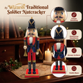 Christmas Nutcracker the Piper. Wizardi Classic Wooden Festive Decoration F07M14-39-N01365D