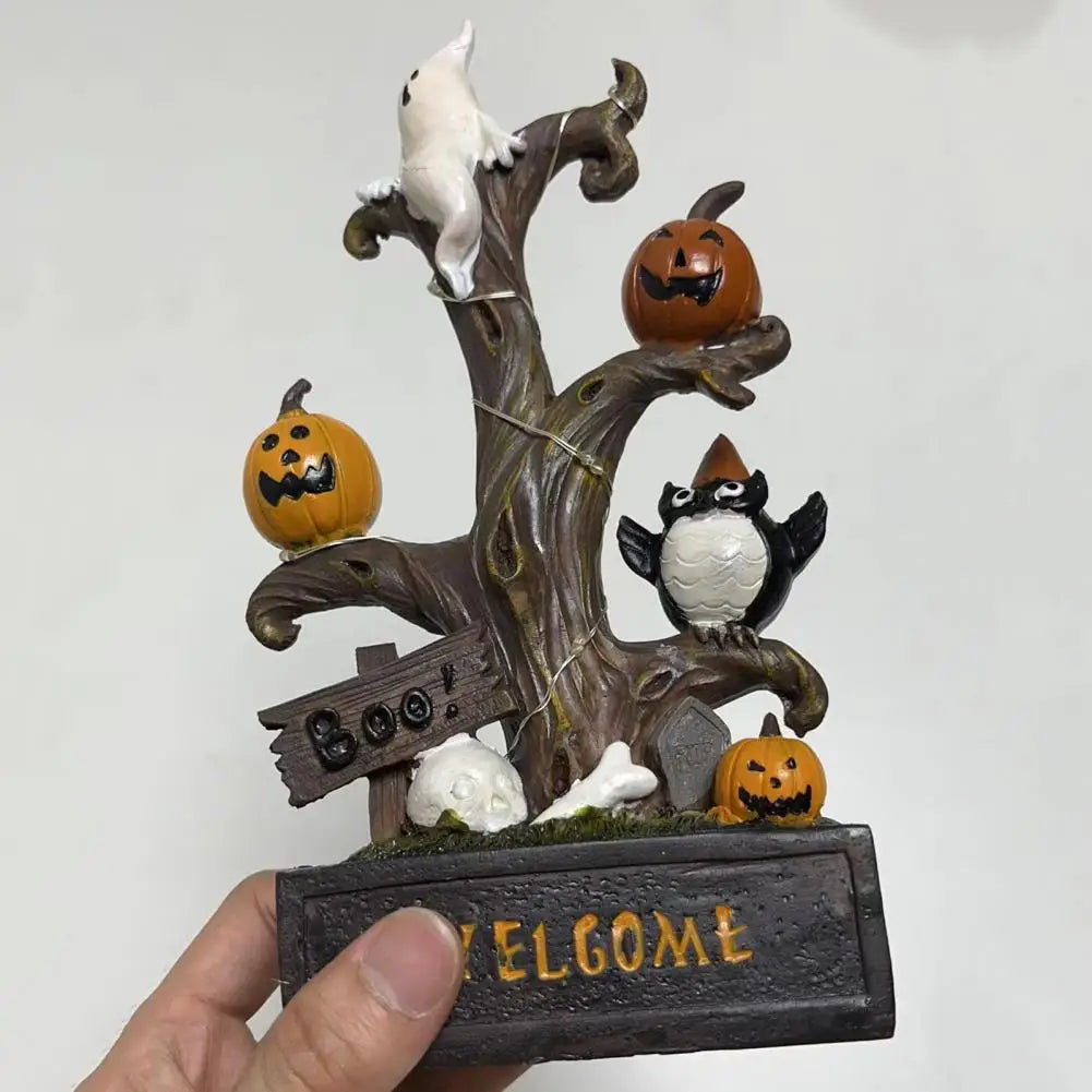 Halloween Pumpkin Ghost Tree Led Light Statue
