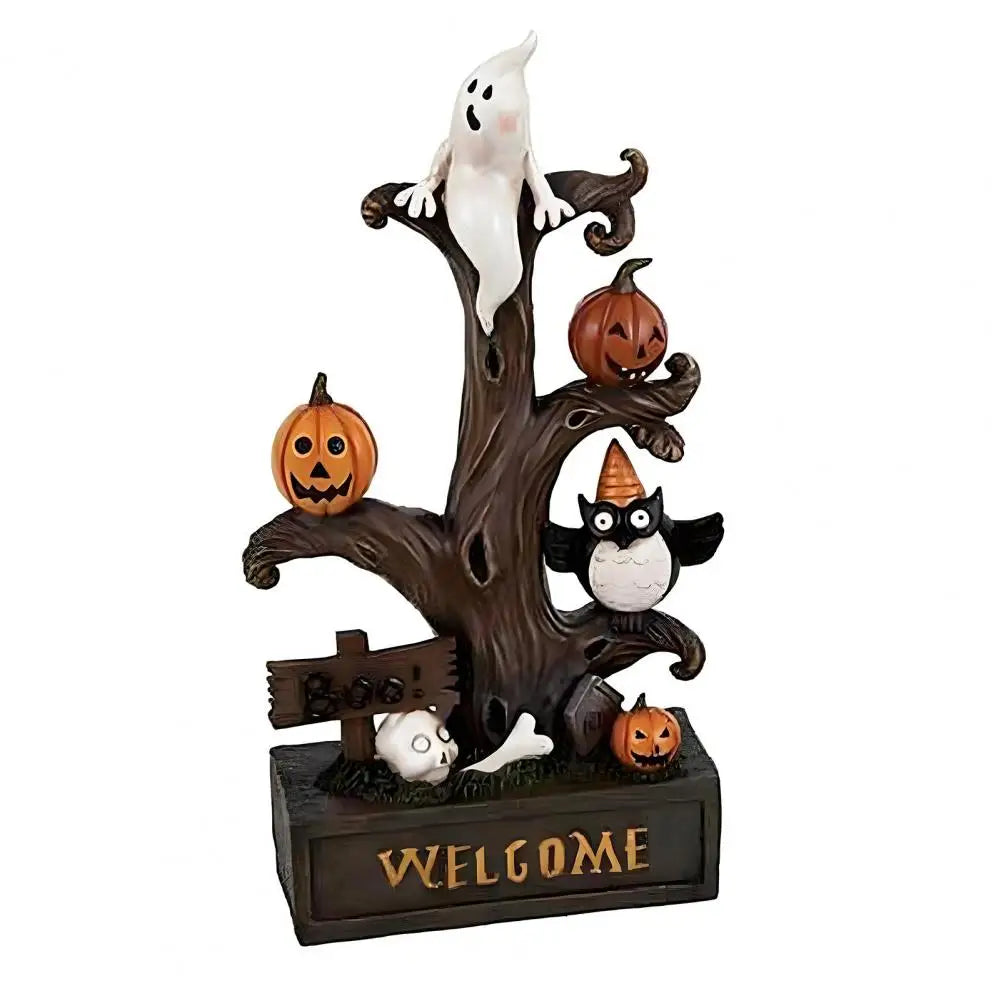 Halloween Pumpkin Ghost Tree Led Light Statue