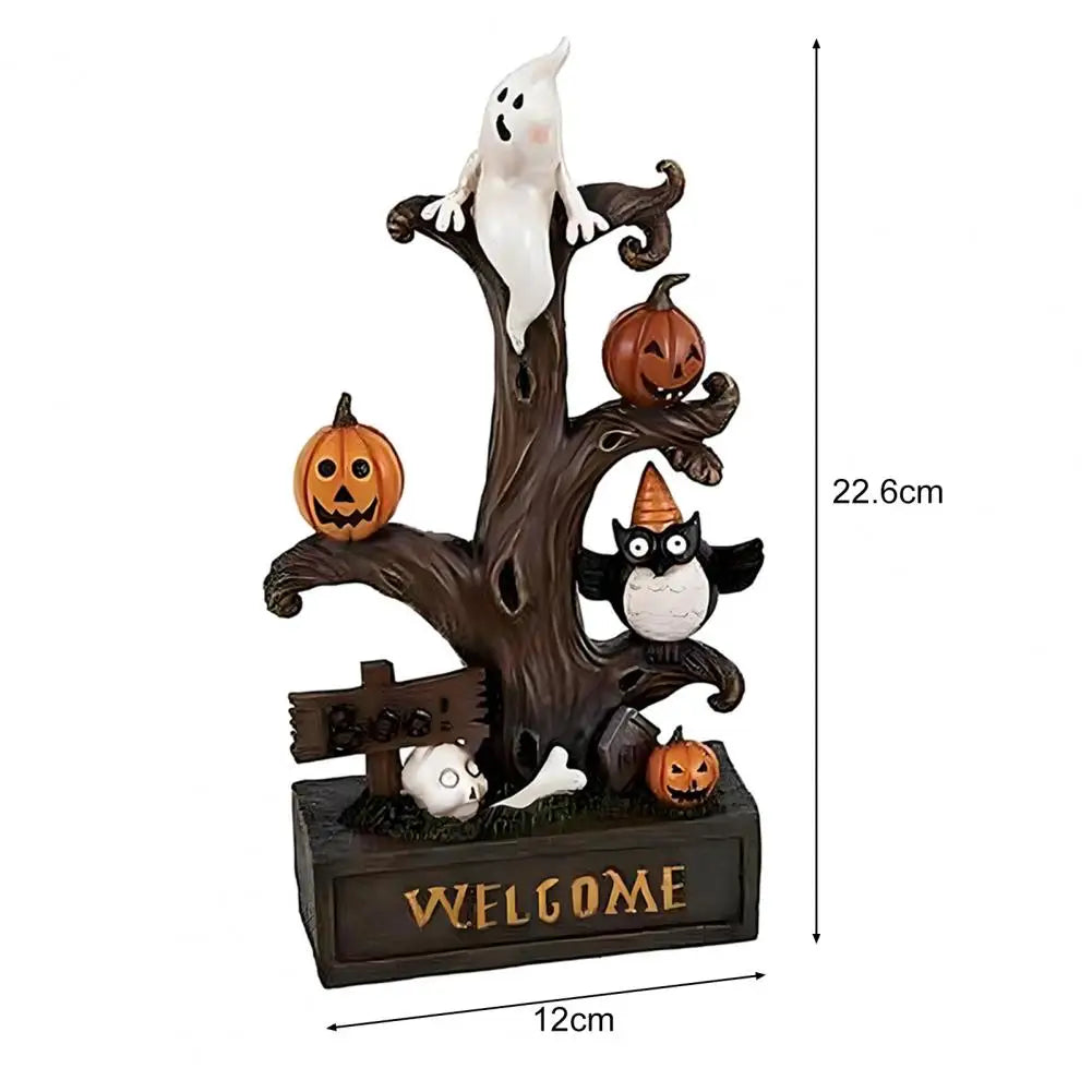 Halloween Pumpkin Ghost Tree Led Light Statue