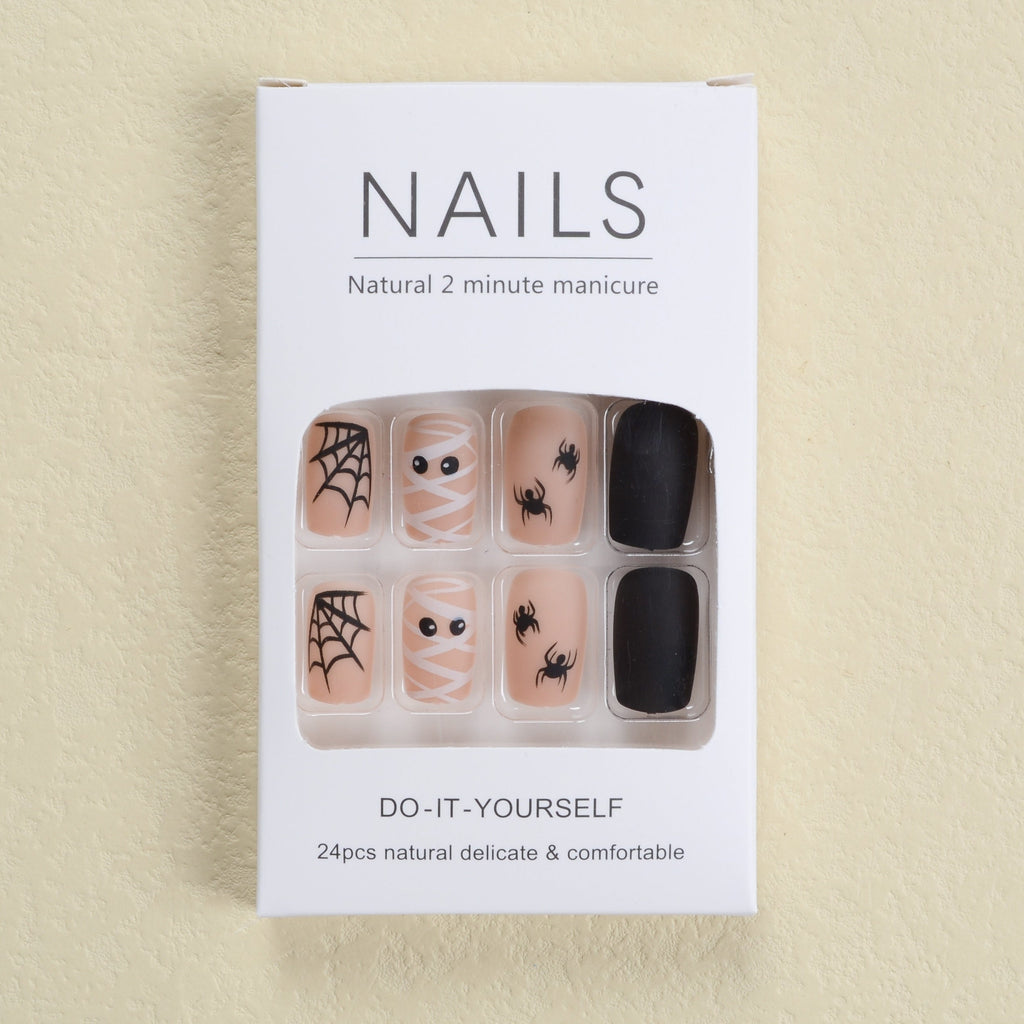 Spider Web Halloween Press On Nails