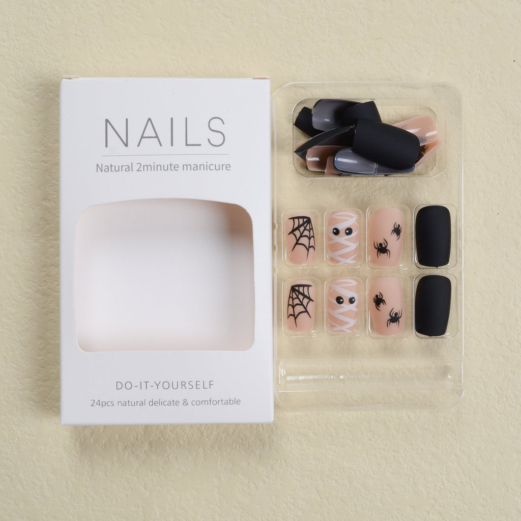 Spider Web Halloween Press On Nails