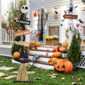 Witch Broom Decor with Halloween Sign