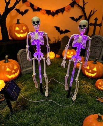 solar-powered Halloween skull lamp