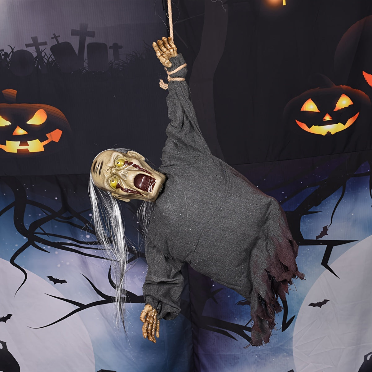 Halloween Hanging Skull Decoration LED with Sound