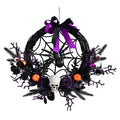 Halloween Wreath Skull and Purple Flower Door Decor