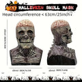 Halloween Skull Mask with Brain and Hat