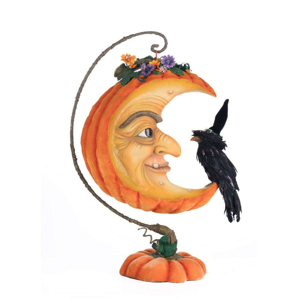 Pumpkin Moon Witch Wall Piece or Tabletop | Halloween Decor | Katherine's Collection