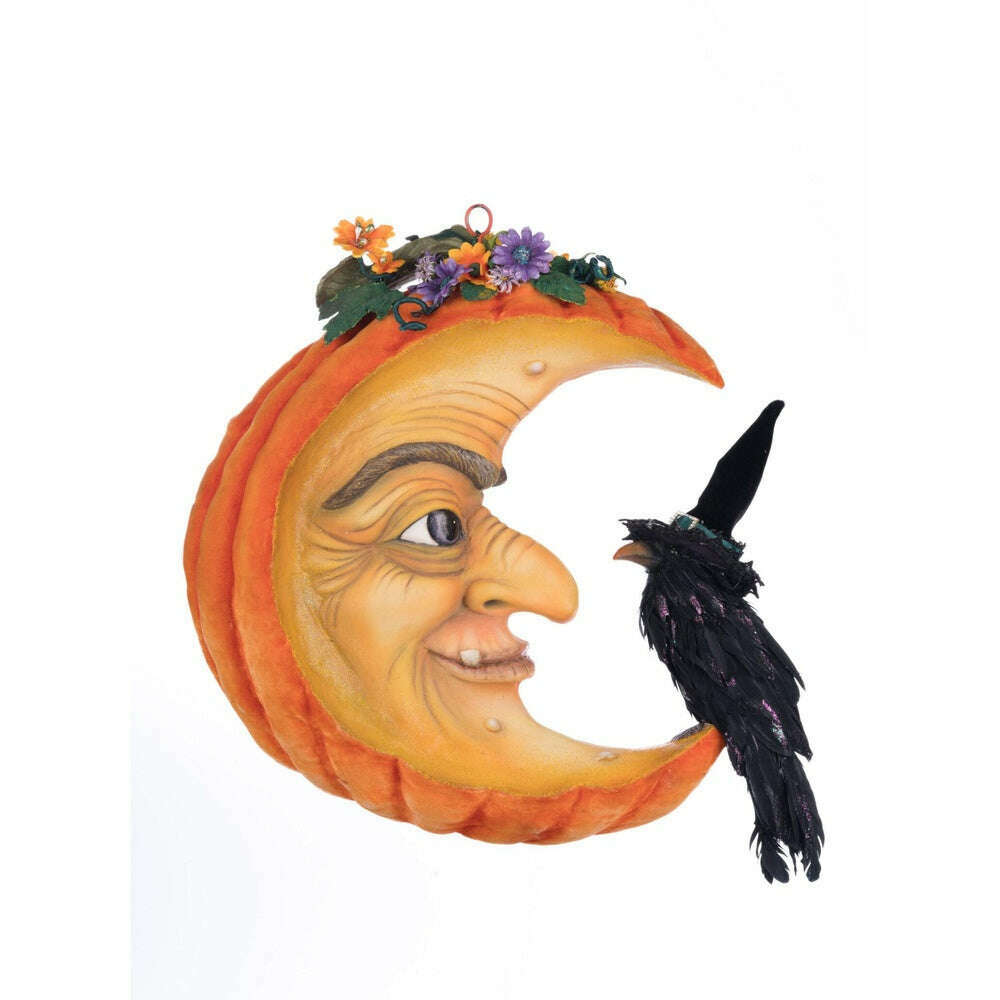Pumpkin Moon Witch Wall Piece or Tabletop | Halloween Decor | Katherine's Collection